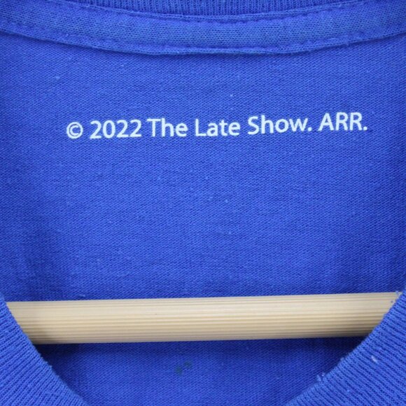 Stephen Colbert Late Night Show Shirt Mens XL Blue Short Sleeve Is Potato Rare - Picture 6 of 9